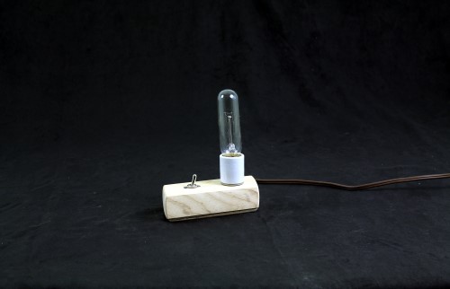 Block lamp simple bare bulb with switch