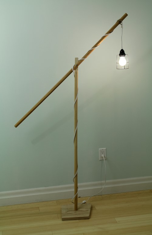 Boom floor lamp bare bulb with switch